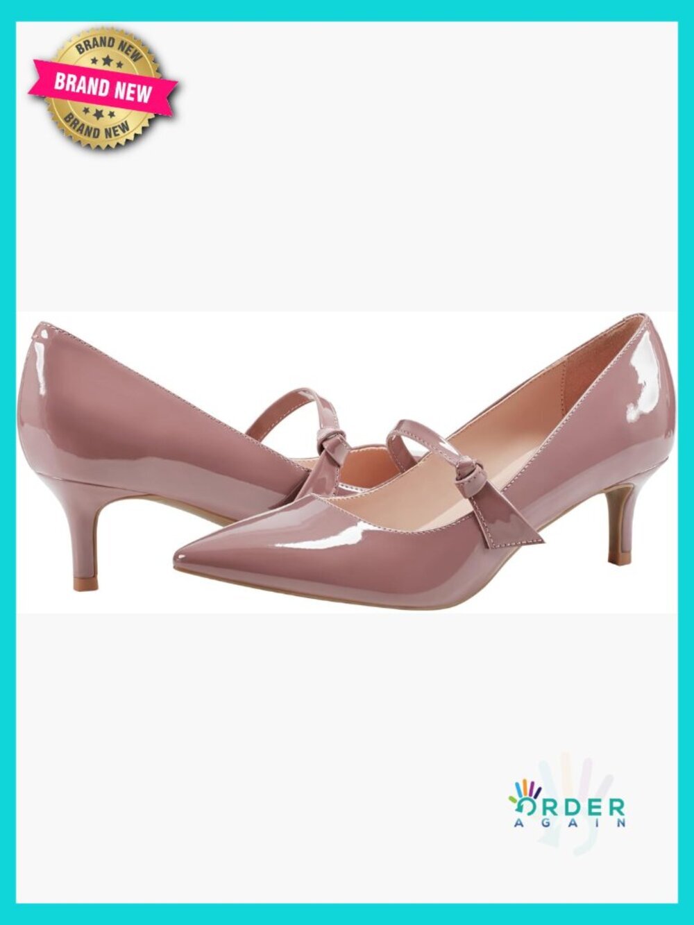 Pointy Toe Mary Jane Pumps with Knotted Bow Strap 2.17in Heel Slip On